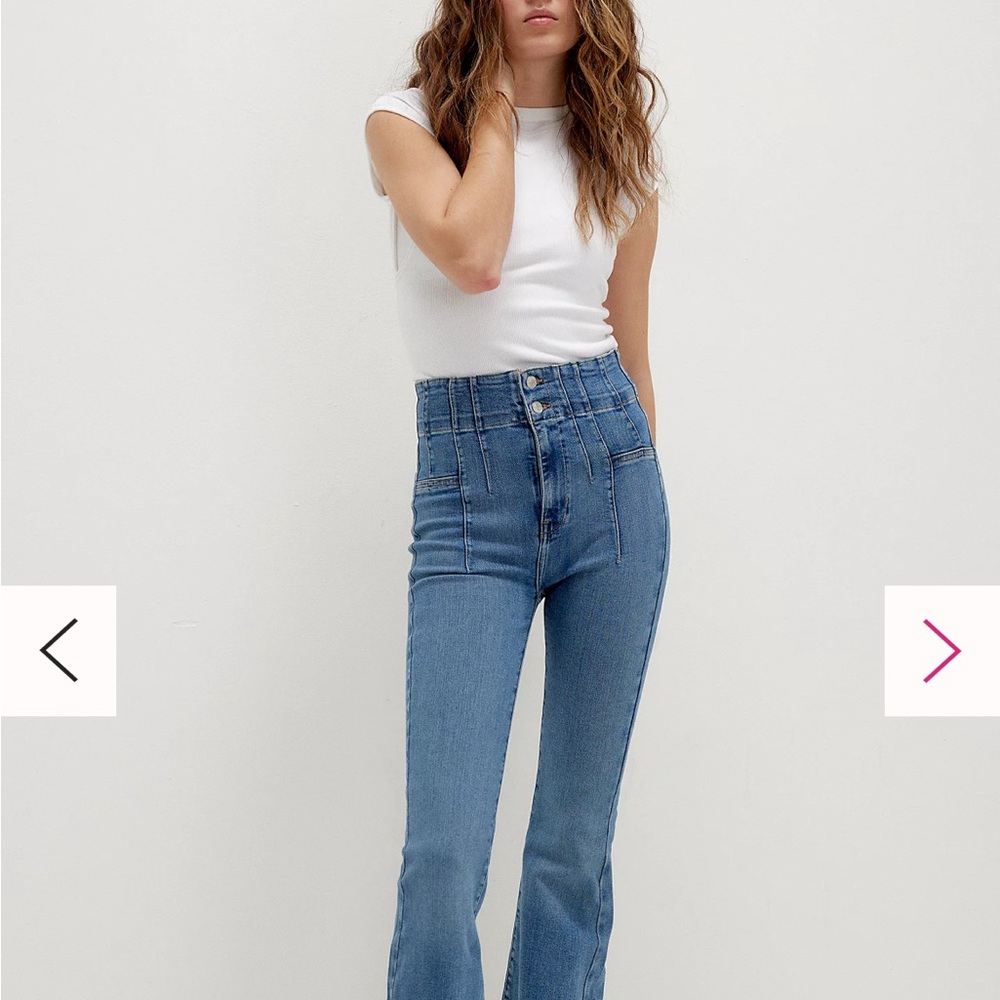 Blue Flare High-Waisted Jeans